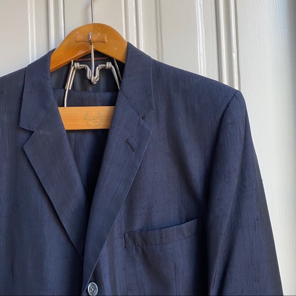 Hart Schaffner Marx Navy Silk Suit - Picture 4 of 16